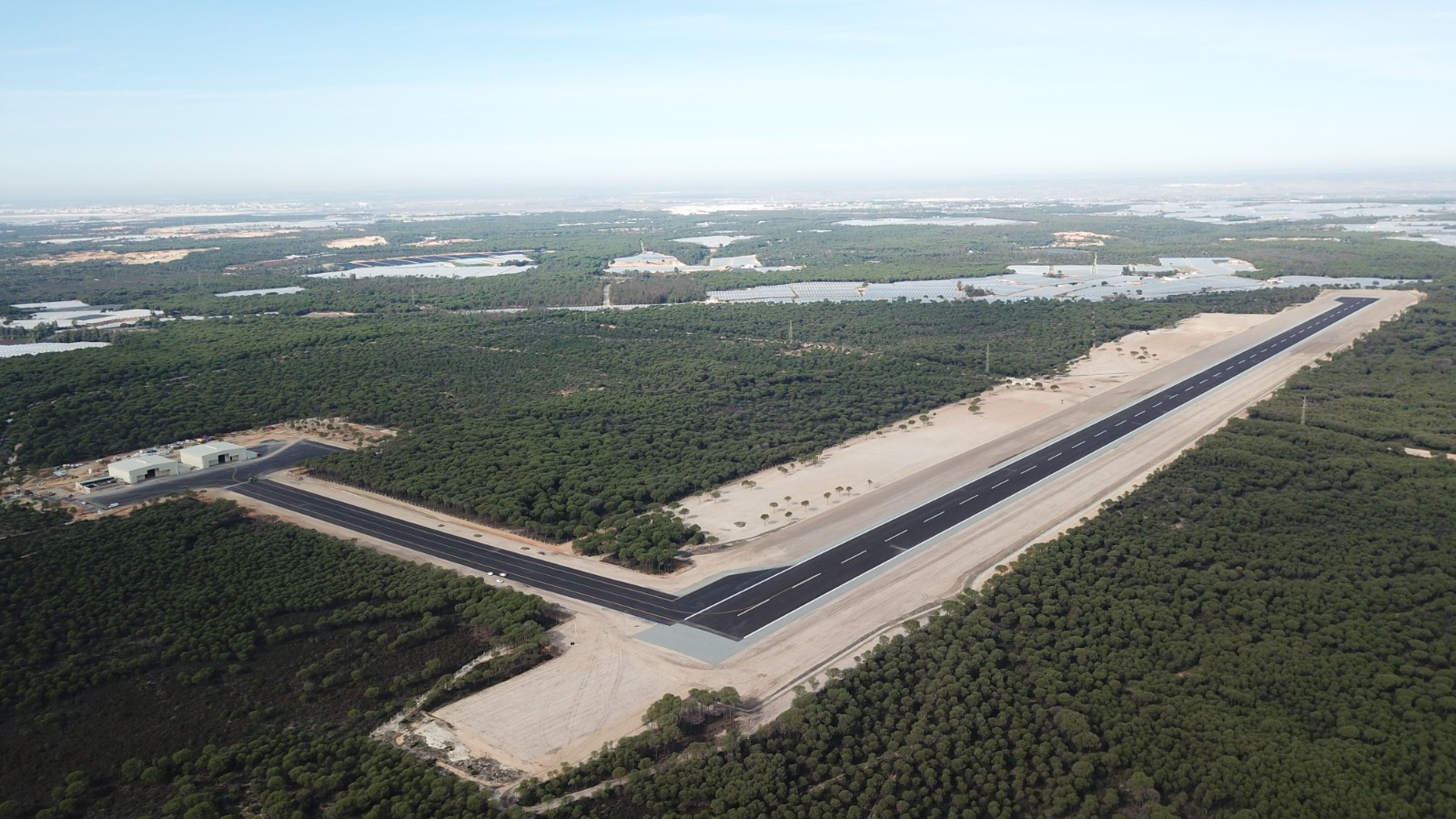 Aerial view of INTA CEUS Huelva UAV testing airfield
