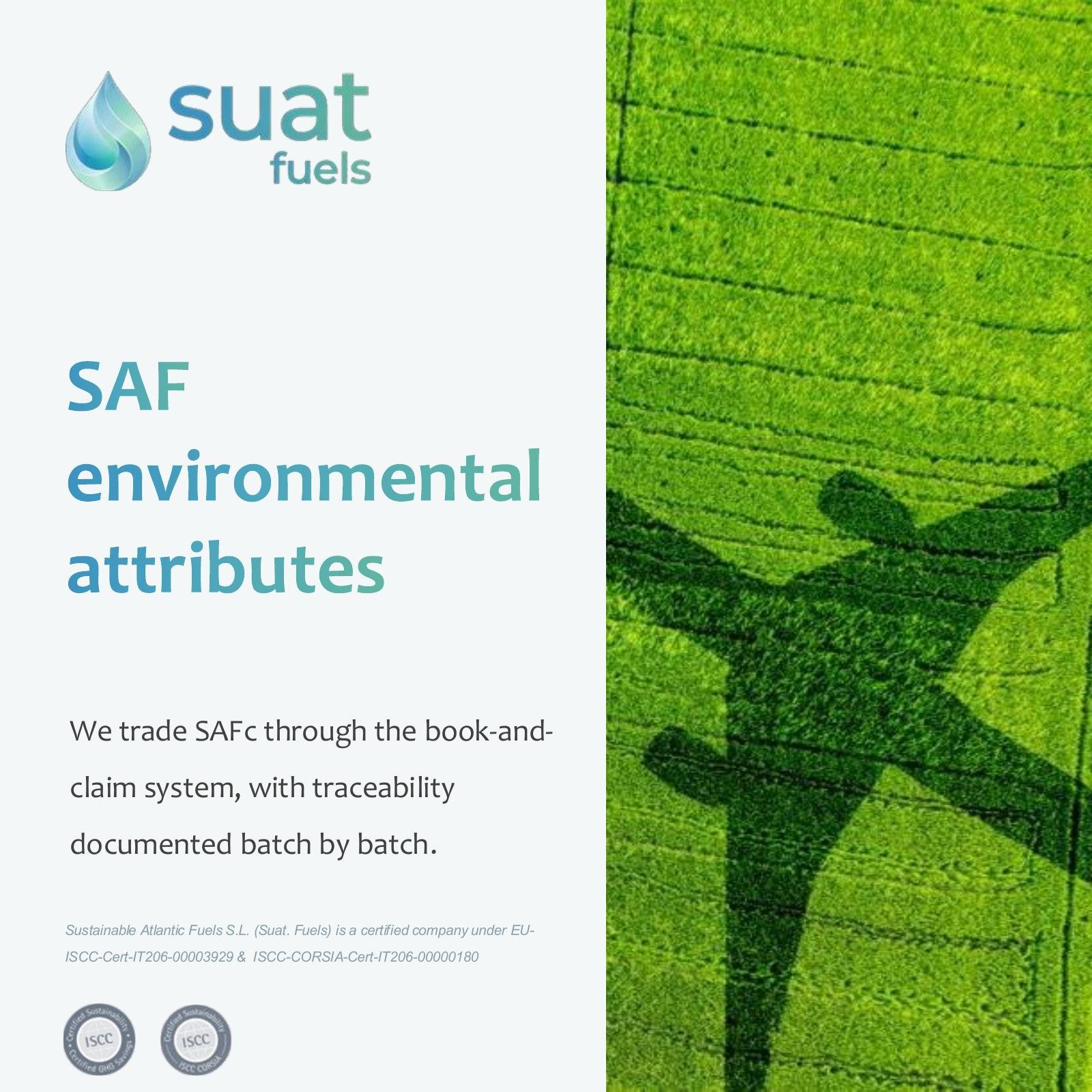 Cover of the Suat Fuels SAFc book-and-claim brochure