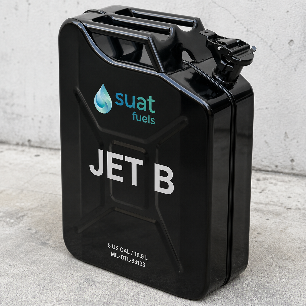 Jet B wide-cut aviation turbine fuel packaging context — 5 USG pail