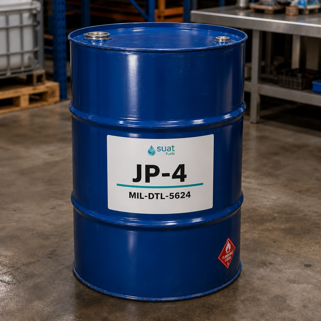 JP-4 military aviation fuel for defence testing — 54 USG drum