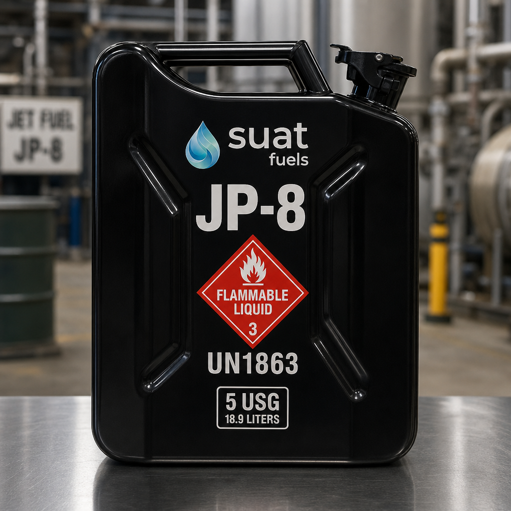 JP-8 military jet fuel for land-based aviation testing — 5 USG pail